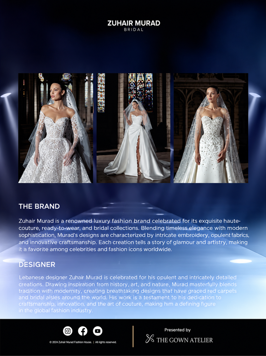 Designer pages built from one template