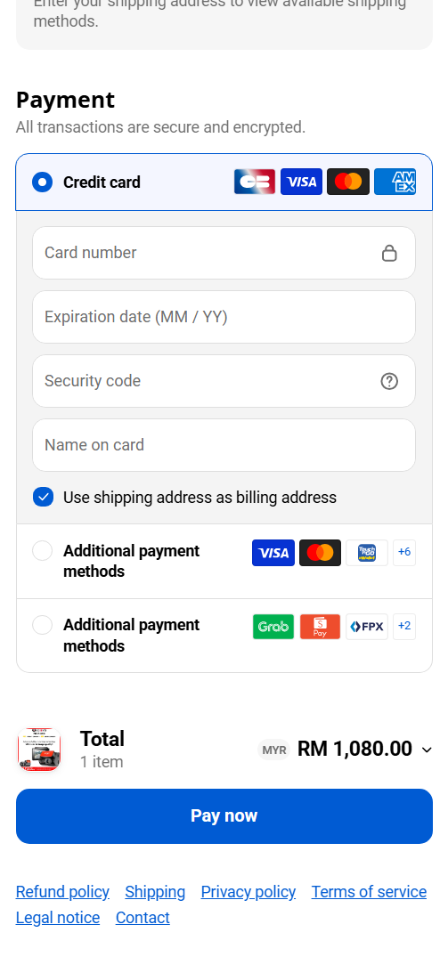 Payment step
