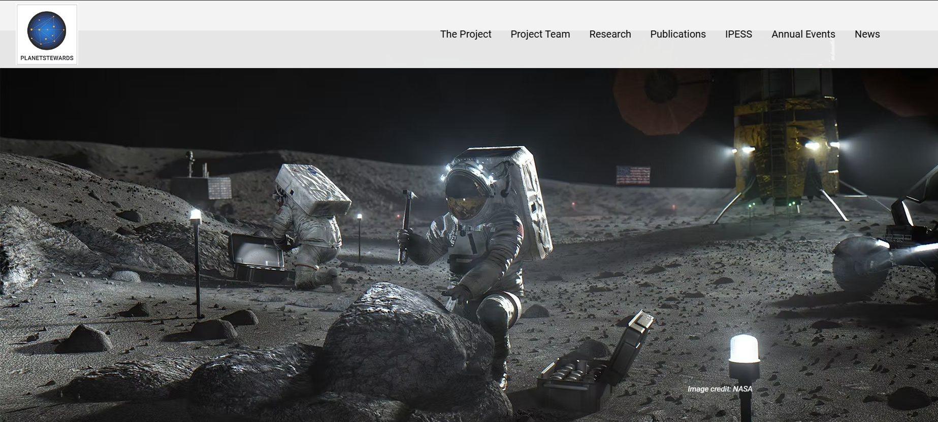 Mission section showing human activity
