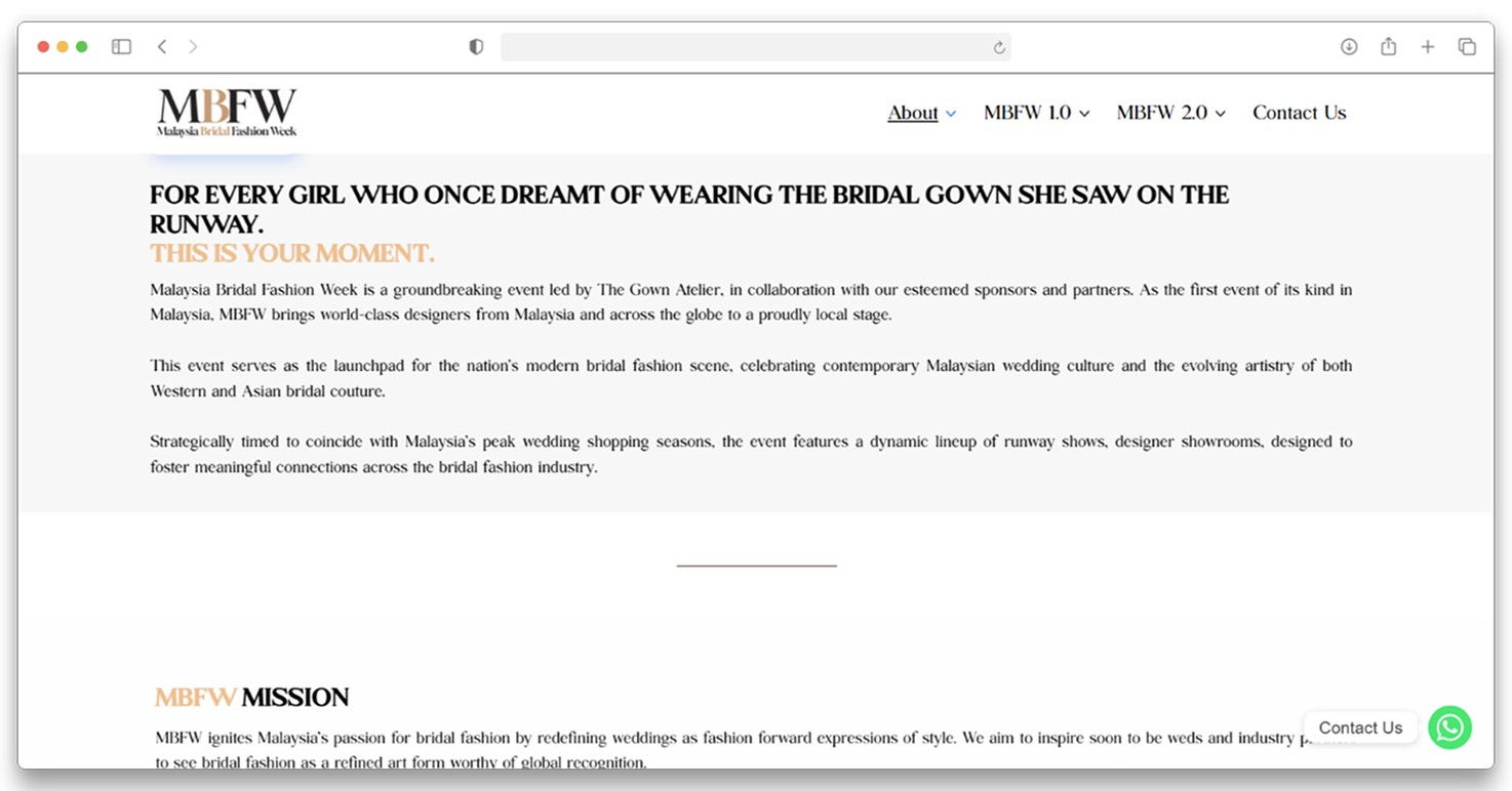 MBFW 2.0 section for the 2026 edition