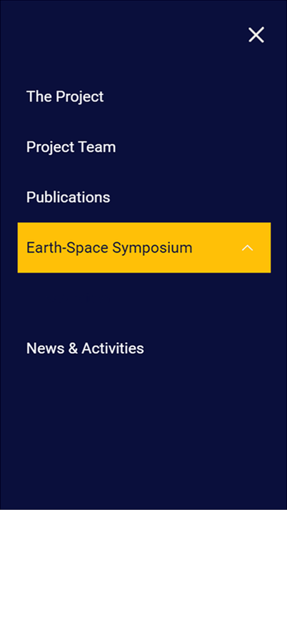 Mobile menu with the symposium highlighted
