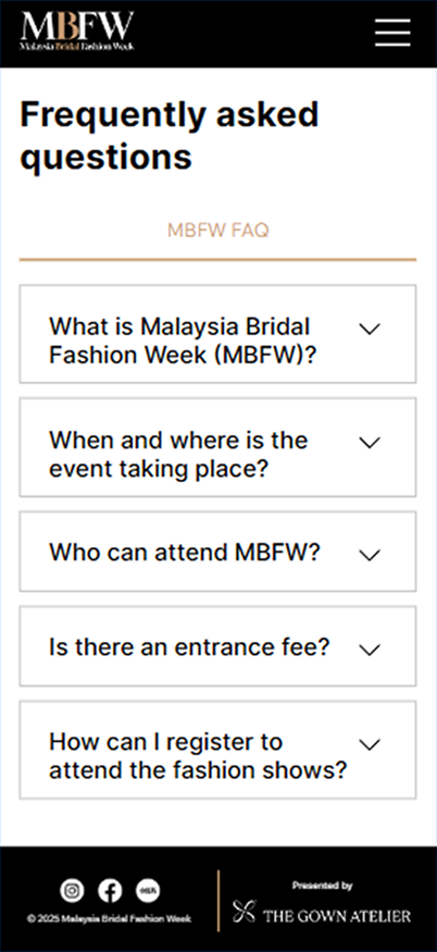 FAQ section on mobile