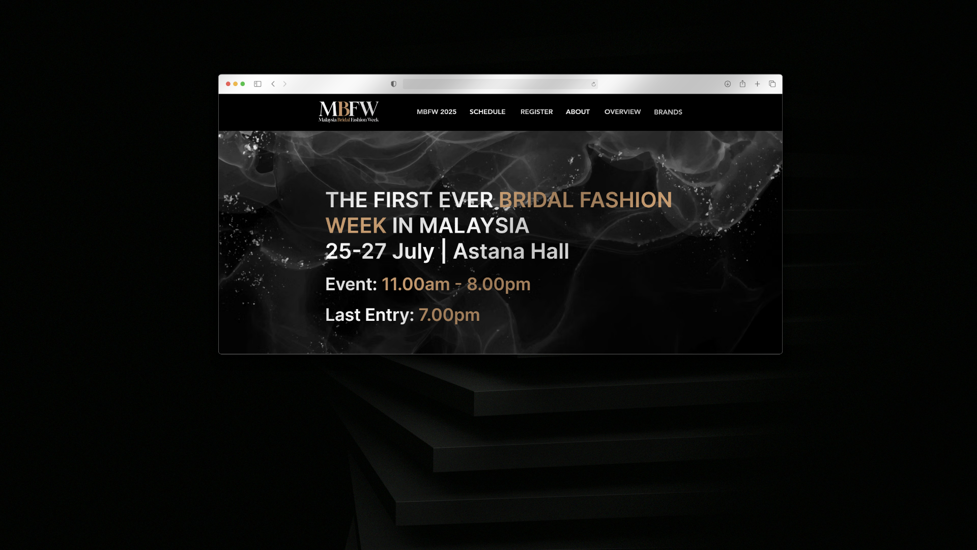 Malaysia Bridal Fashion Week homepage with event description